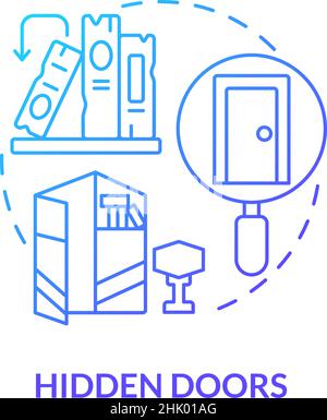 Hidden doors blue gradient concept icon Stock Vector