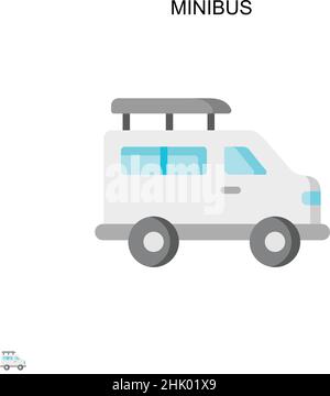 Minibus Simple vector icon. Illustration symbol design template for web mobile UI element. Stock Vector