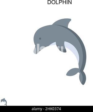 Dolphin Simple vector icon. Illustration symbol design template for web mobile UI element. Stock Vector