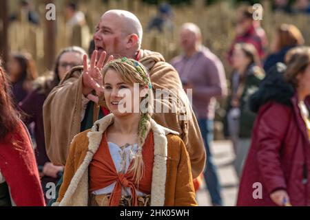 Opening Weekend Of the Wicker Man Rollercoaster at Alton TOwers Theme Park, Spa and Hotel , Staffordshire England Stock Photo