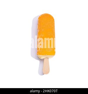 Orange ice cream isolated on white background with copyspace. Stock Photo