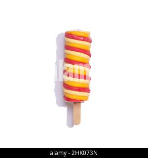 Colorful ice cream isolated on white background with copyspace. Stock Photo