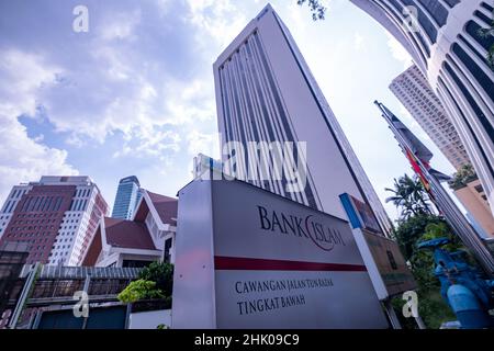 Kuala Lumpur, Malaysia- January 2022: Kuala Lumpur financial buildings. Bank of Islam Stock Photo