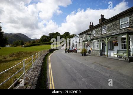 road through little langdale past the The Three Shires Inn little langdale lake district, cumbria, england, uk Stock Photo