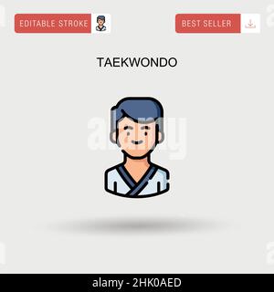 Taekwondo Simple vector icon. Stock Vector