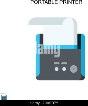 Portable printer Simple vector icon. Illustration symbol design template for web mobile UI element. Stock Vector