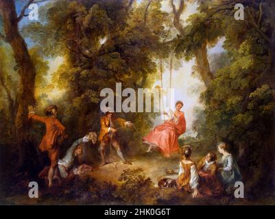 Swing by the French artist, Nicolas Lancret (1690-1743), oil on canvas, 1730s Stock Photo