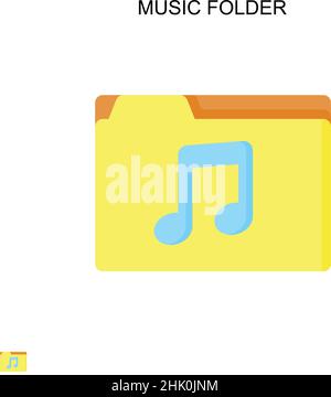 Music folder Simple vector icon. Illustration symbol design template for web mobile UI element. Stock Vector