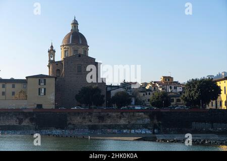 Florence, Italy. January 2022.  view of the Church of San Frediano in Cestello in the historic center of the city Stock Photo