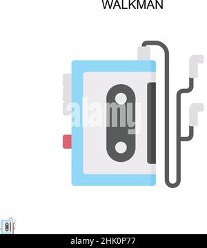 Walkman Simple vector icon. Illustration symbol design template for web mobile UI element. Stock Vector