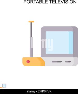 Portable television Simple vector icon. Illustration symbol design template for web mobile UI element. Stock Vector