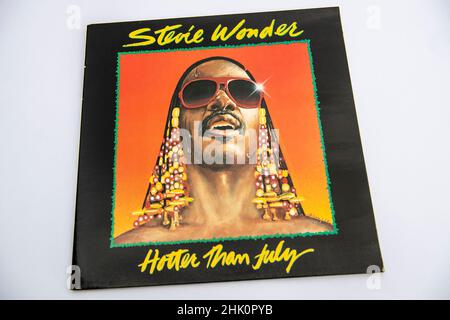 LP cover of Hotter Than July, the 19th studio album by Stevie Wonder, which was released in 1980 Stock Photo