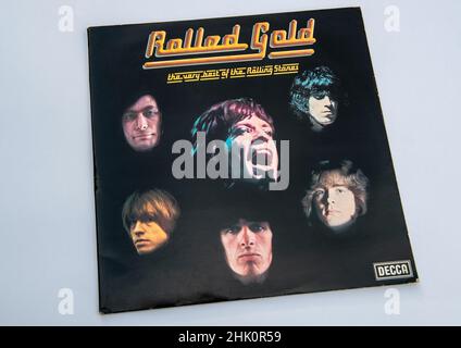 LP cover of the Rolled Gold greatest hits compilation album by the Rolling Stones, which was released in 1975 Stock Photo