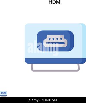 Hdmi Simple vector icon. Illustration symbol design template for web mobile UI element. Stock Vector