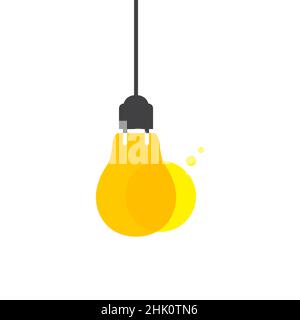 abstract yellow shine lamp bulb logo design, vector graphic symbol icon illustration creative idea Stock Vector
