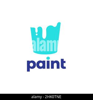 colorful bucket with paint logo design, vector graphic symbol icon illustration creative idea Stock Vector