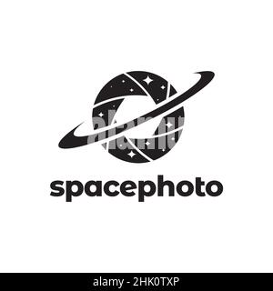 camera shutter with ring space logo design, vector graphic symbol icon illustration creative idea Stock Vector