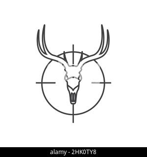 deer skull with compass logo design, vector graphic symbol icon illustration creative idea Stock Vector