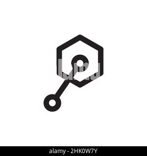 line piston with hexagon logo design, vector graphic symbol icon illustration creative idea Stock Vector
