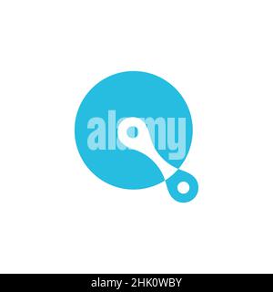 circle technology with chain connect logo design, vector graphic symbol icon illustration creative idea Stock Vector