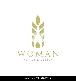 leaf oil with bottle luxury logo design, vector graphic symbol icon illustration creative idea Stock Vector