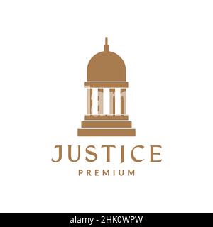 luxury pillar dome law logo design, vector graphic symbol icon illustration creative idea Stock Vector