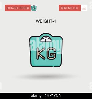 Weight-1 Simple vector icon. Stock Vector