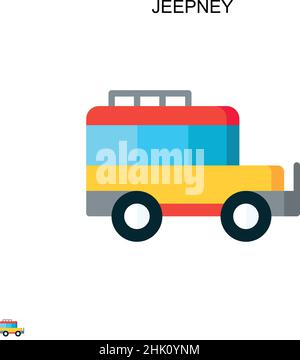 Jeepney Simple vector icon. Illustration symbol design template for web mobile UI element. Stock Vector