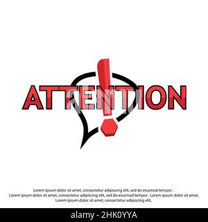 Attention in chat. Careful concept in chat. Important announcement and exclamation mark Stock Vector
