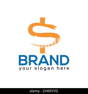 Dollar Snake Logo. Flat design. Vector Illustration on white background Stock Vector