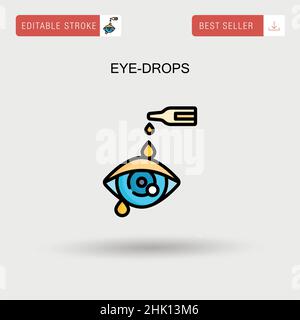 Eye-drops Simple vector icon. Stock Vector