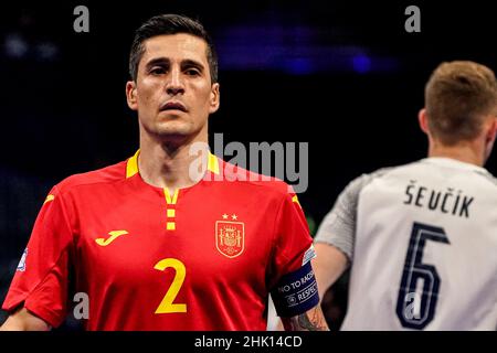 AMSTERDAM, NETHERLANDS - FEBRUARY 1: Ortiz of Spain during the Men's Futsal Euro 2022 Quarterfinals match between Spain and the Slovakia at the Ziggo Dome on February 1, 2022 in Amsterdam, Netherlands (Photo by Jeroen Meuwsen/Orange Pictures) Stock Photo