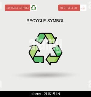 Recycle-symbol Simple vector icon. Stock Vector