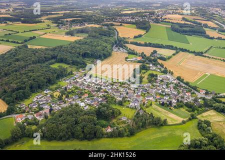 Aerial photograph, housing estate Am Busch, Busch, Unna, Ruhr area, North Rhine-Westphalia, Germany, DE, Europe, property tax, real estate, aerial pho Stock Photo
