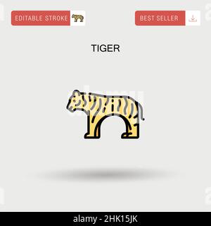 Tiger Simple vector icon. Stock Vector