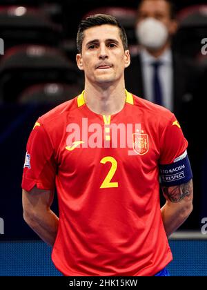 AMSTERDAM, NETHERLANDS - FEBRUARY 1: Ortiz of Spain during the Men's Futsal Euro 2022 Quarterfinals match between Spain and the Slovakia at the Ziggo Dome on February 1, 2022 in Amsterdam, Netherlands (Photo by Jeroen Meuwsen/Orange Pictures) Stock Photo