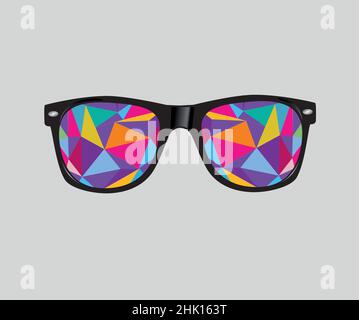 Sunglasses with Polygons Abstract Geometric Triangles Vector Illustration Background Hipster Style Stock Vector