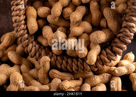 Peanuts or monkey nuts in a shell Stock Photo