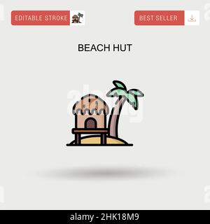 Beach hut Simple vector icon. Stock Vector