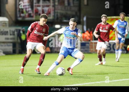 NORTHAMPTON, UK. FEB 1ST Barrow's John Rooney during the first half of the Sky Bet League 2 match between Northampton Town and Barrow at the PTS Academy Stadium, Northampton on Tuesday 1st February 2022. (Credit: John Cripps | MI News) Credit: MI News & Sport /Alamy Live News Stock Photo