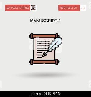 Manuscript-1 Simple vector icon. Stock Vector