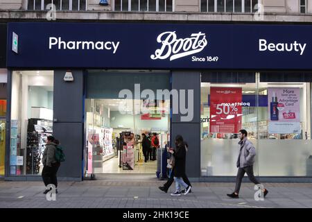 Boots store at Oxford Circus, London. Stock Photo
