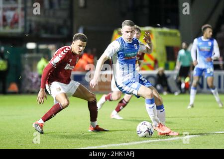 NORTHAMPTON, UK. FEB 1ST Barrow's John Rooney during the first half of the Sky Bet League 2 match between Northampton Town and Barrow at the PTS Academy Stadium, Northampton on Tuesday 1st February 2022. (Credit: John Cripps | MI News) Credit: MI News & Sport /Alamy Live News Stock Photo