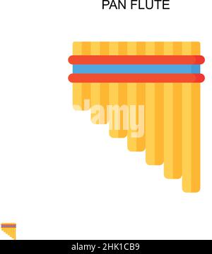 Pan flute Simple vector icon. Illustration symbol design template for web mobile UI element. Stock Vector