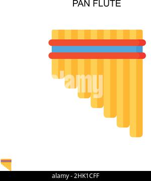 Pan flute Simple vector icon. Illustration symbol design template for web mobile UI element. Stock Vector