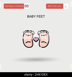 Baby feet Simple vector icon. Stock Vector