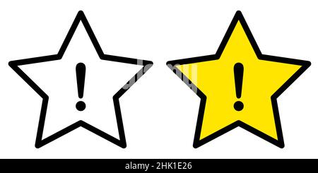 Exclamation mark icon in five pointed star Stock Vector