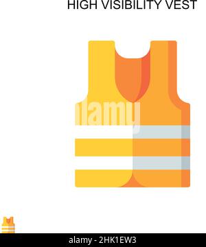 High visibility vest Simple vector icon. Illustration symbol design template for web mobile UI element. Stock Vector