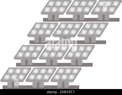 Solar energy panels pattern in gray colors. Vector illustration. Stock Vector