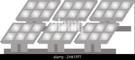 Solar energy panels pattern in gray colors. Vector illustration. Stock Vector